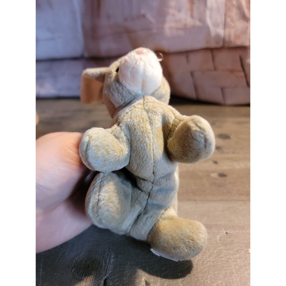 Grey rabbit hair bunny stuffed animal plush toy - Picture 5 of 6
